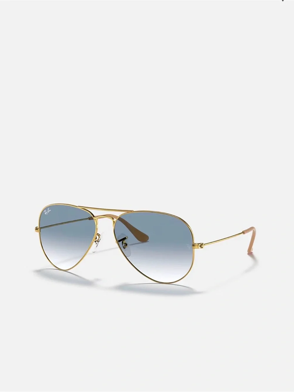 Ray-Ban Gold Frame Aviator Sunglasses with Blue Gradient Lenses